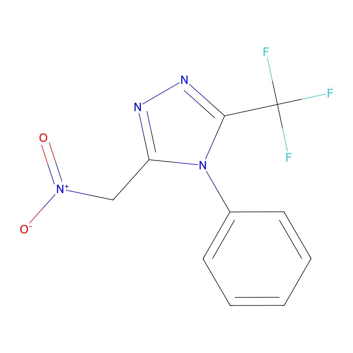 3-(nitromethyl)-4-phenyl-5-(trifluoromethyl)-4H-1,2,4-triazole molecular structure, CAS 320424-54-2