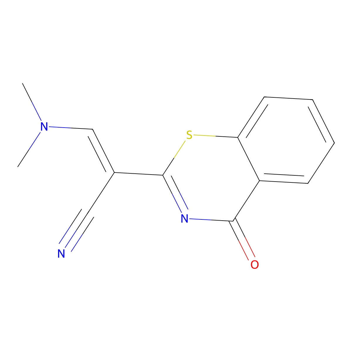 3-(dimethylamino)-2-(4-oxo-4H-1,3-benzothiazin-2-yl)acrylonitrile molecular structure, CAS 320424-67-7