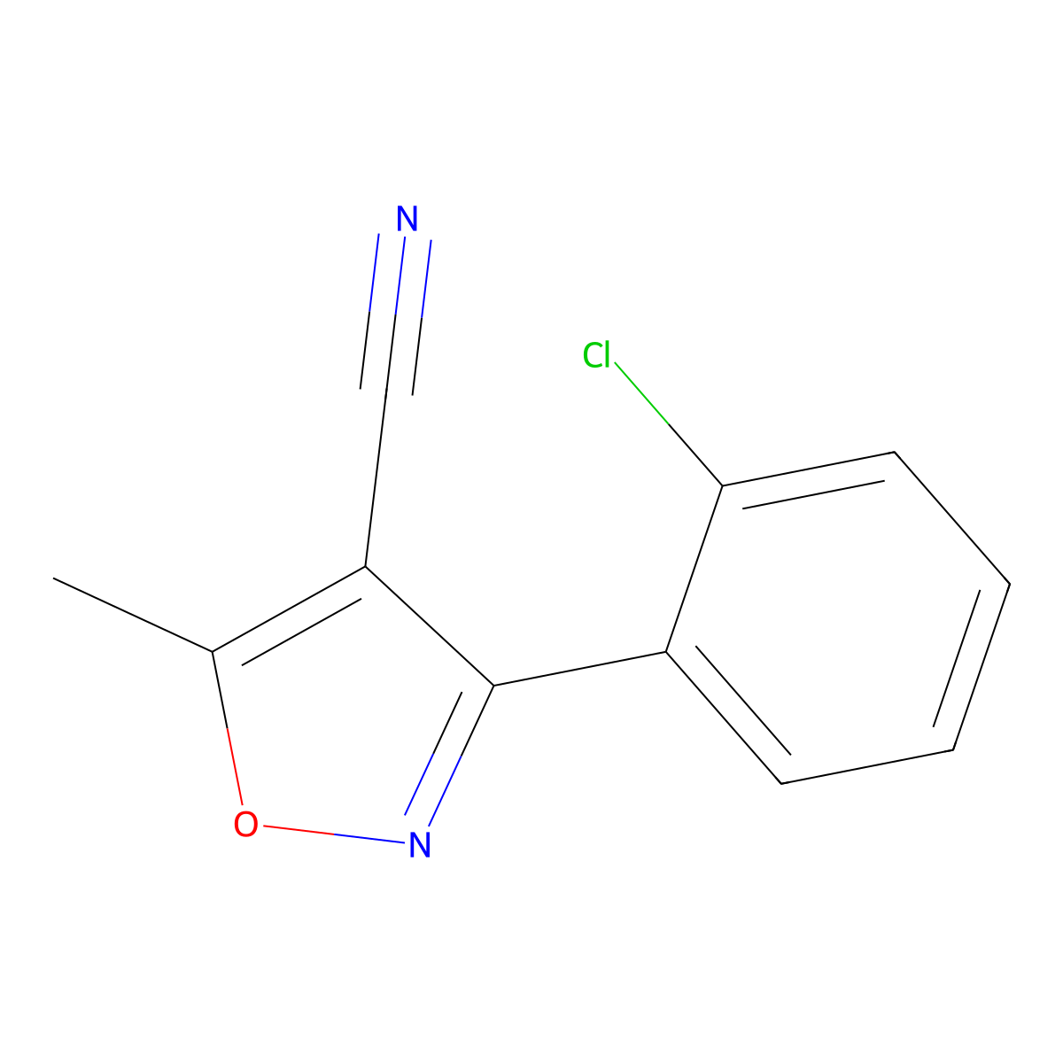 3-(2-Chlorophenyl)-5-methyl-1,2-oxazole-4-carbonitrile molecular structure, CAS 320424-75-7