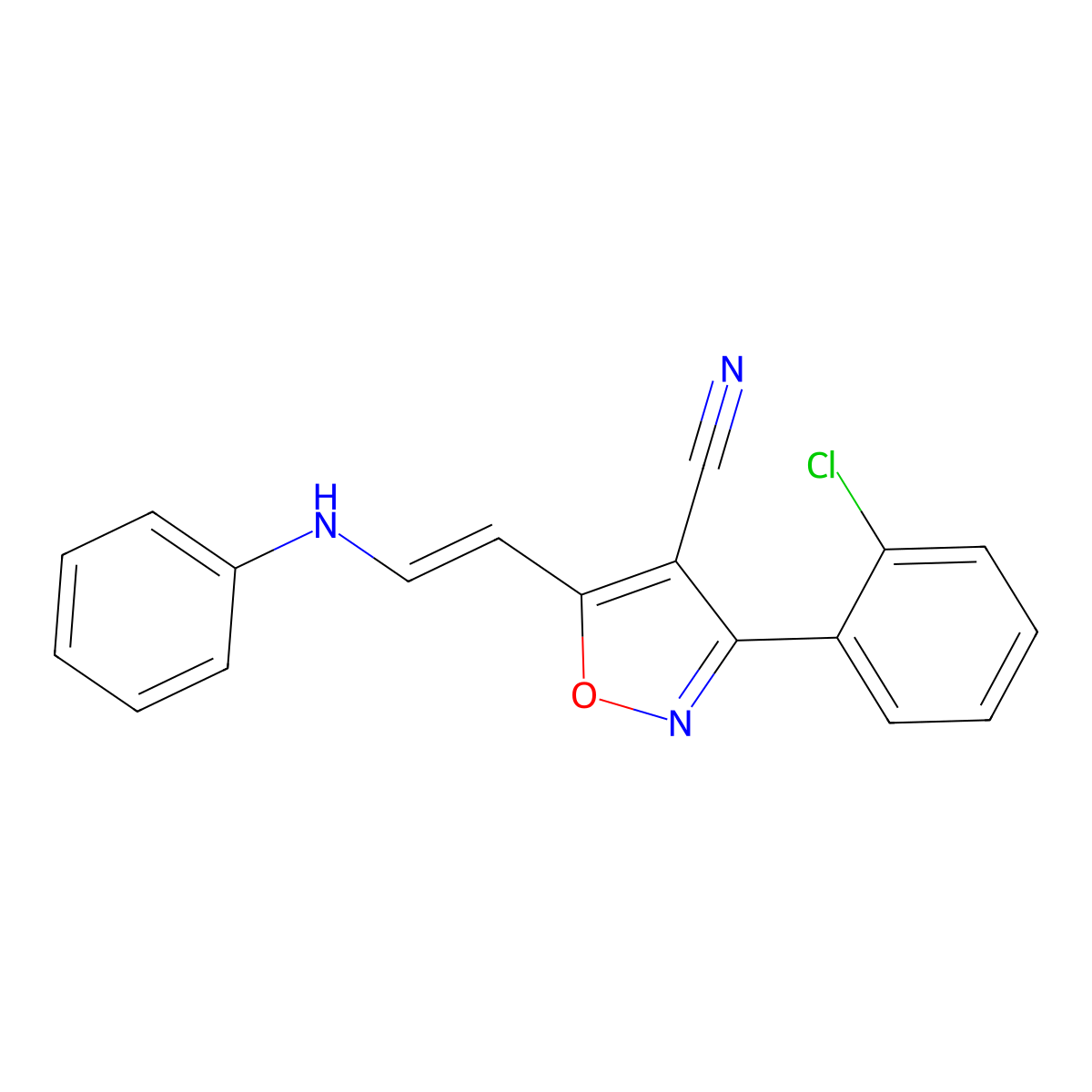 5-(2-Anilinovinyl)-3-(2-chlorophenyl)-4-isoxazolecarbonitrile molecular structure, CAS 320424-89-3