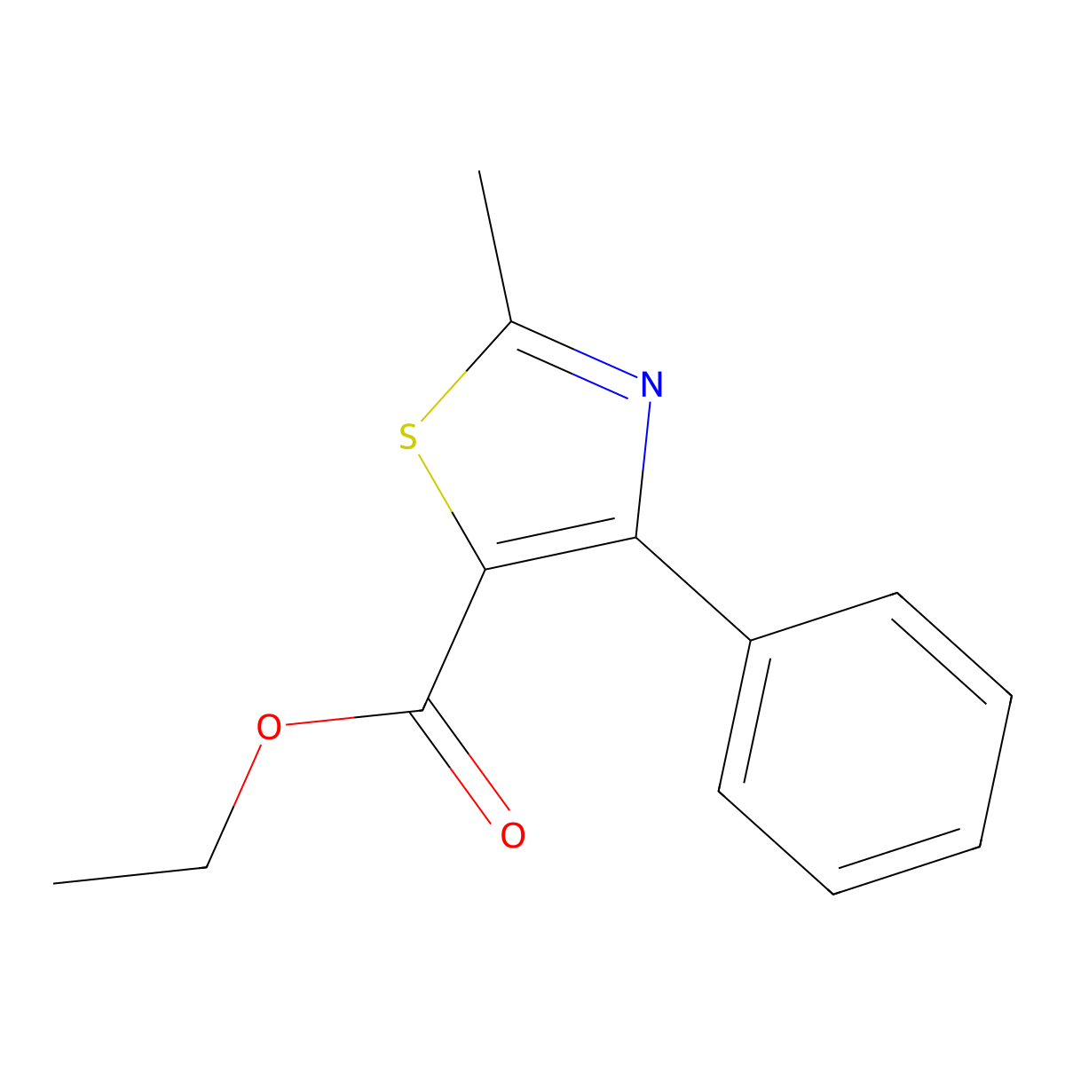 Ethyl 2-methyl-4-phenyl-1,3-thiazole-5-carboxylate molecular structure, CAS 32043-95-1