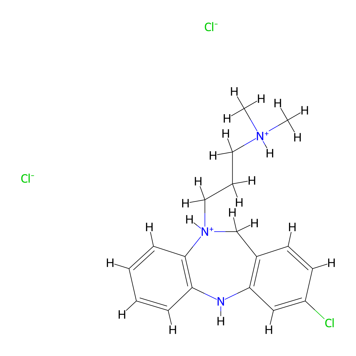 5H-Dibenzo(b,e)(1,4)diazepine, 10,11-dihydro-3-chloro-10-(3-(dimethylamino)propyl)-, dihydrochloride molecular structure, CAS 32047-68-0