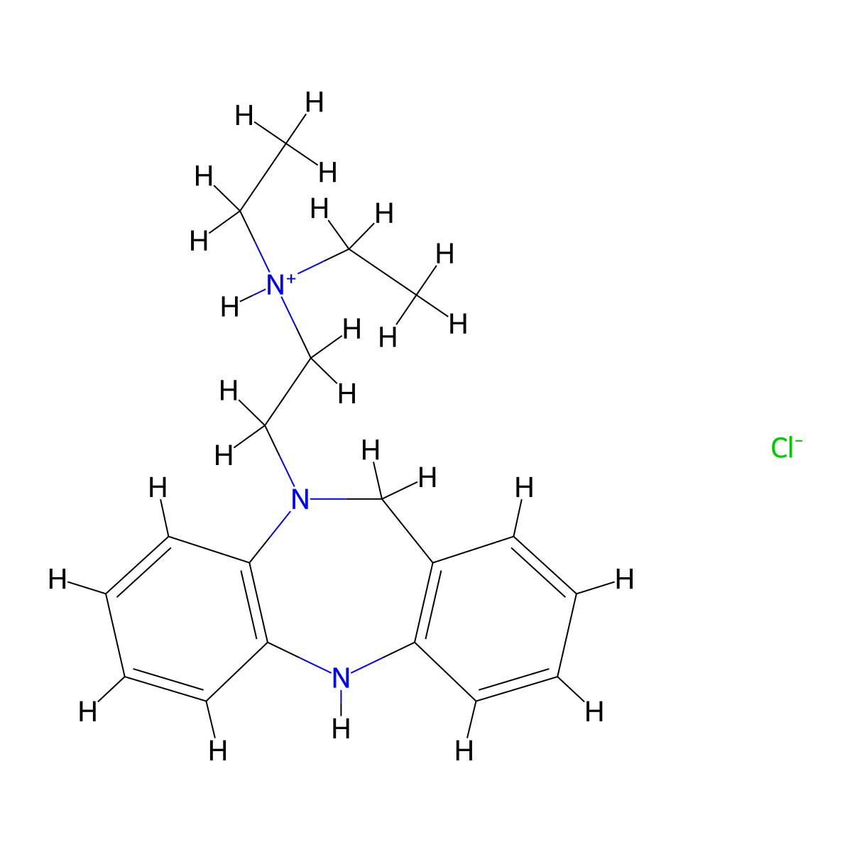 5H-Dibenzo(b,e)(1,4)diazepine, 10,11-dihydro-10-(2-(diethylamino)ethyl)-, hydrochloride molecular structure, CAS 32047-72-6