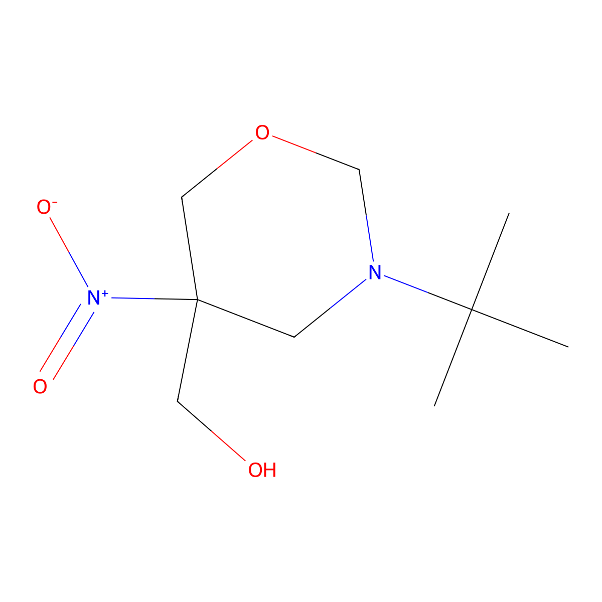(3-tert-Butyl-5-nitro-1,3-oxazinan-5-yl)methanol molecular structure, CAS 32051-21-1