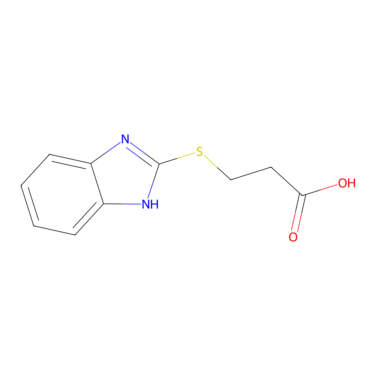 3-(1H-benzimidazol-2-ylsulfanyl)propanoic acid molecular structure, CAS 32051-90-4