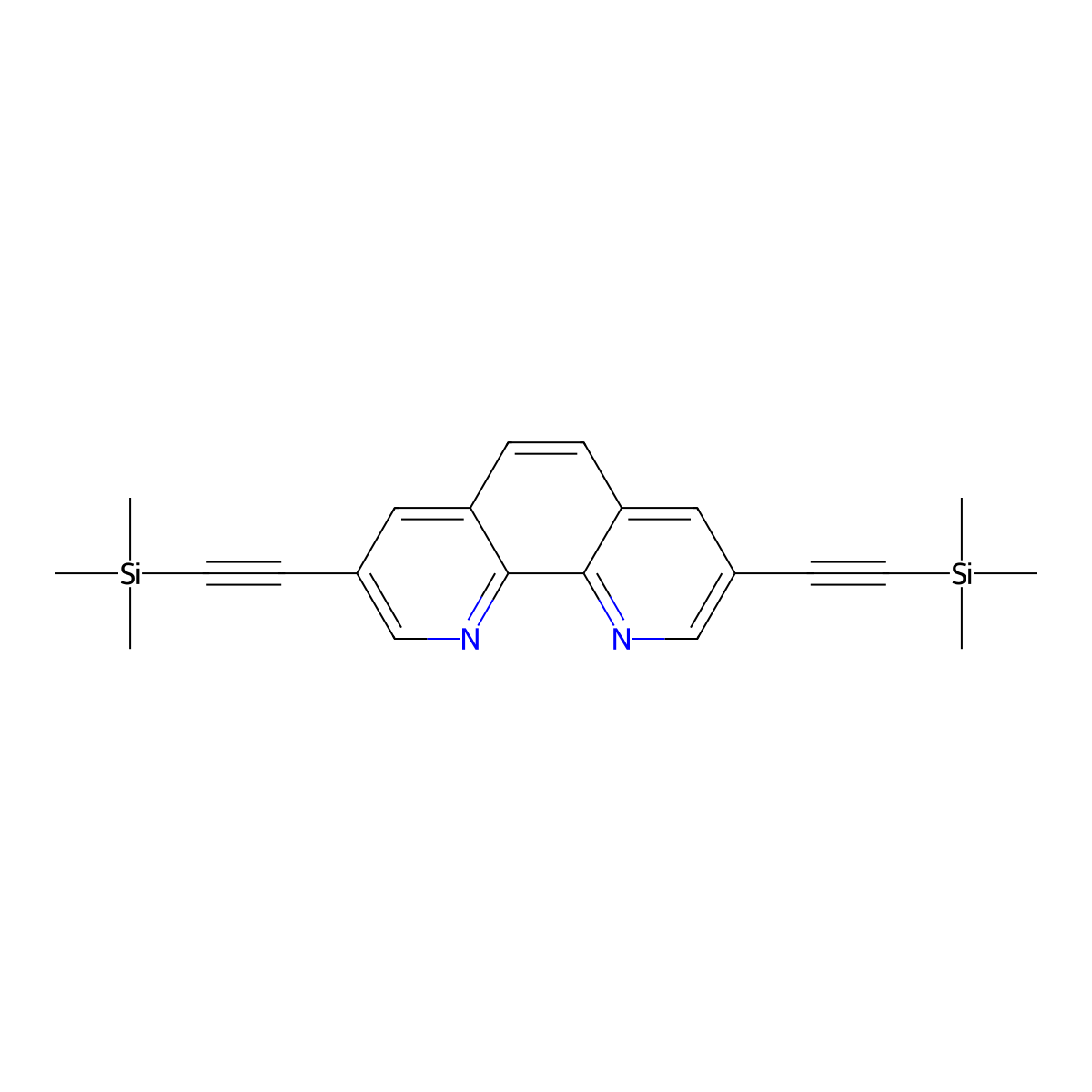 3,8-Bis((trimethylsilyl)ethynyl)-1,10-phenanthroline molecular structure, CAS 320573-10-2