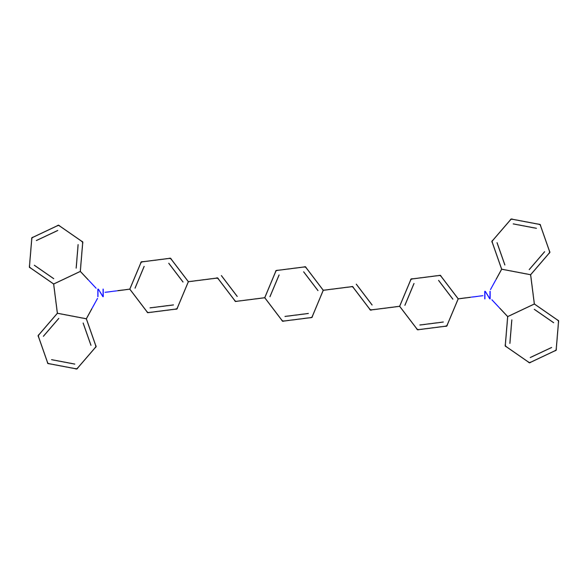 1,4-Bis(4-(9H-carbazol-9-yl)styryl)benzene molecular structure, CAS 320575-30-2