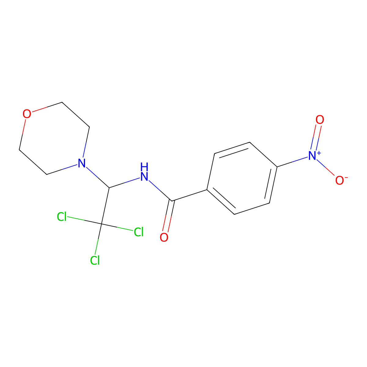 4-nitro-N-(2,2,2-trichloro-1-morpholin-4-ylethyl)benzamide molecular structure, CAS 320579-48-4