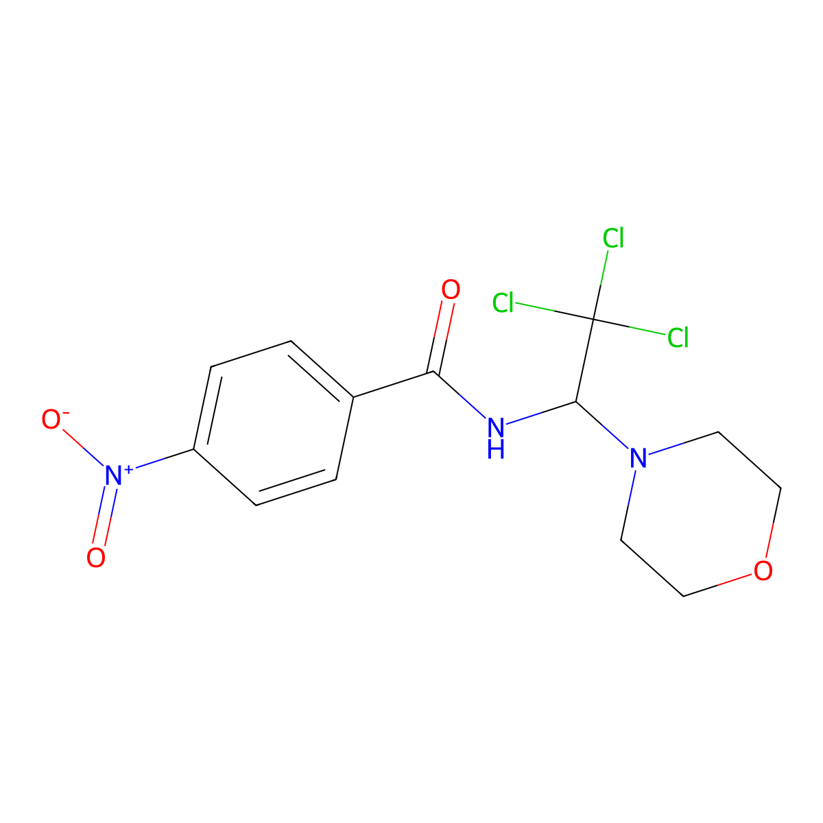 4-nitro-N-(2,2,2-trichloro-1-morpholin-4-ylethyl)benzamide molecular structure, CAS 320579-48-4