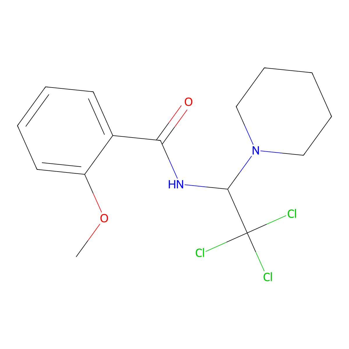 2-methoxy-N-(2,2,2-trichloro-1-piperidin-1-ylethyl)benzamide molecular structure, CAS 320579-74-6