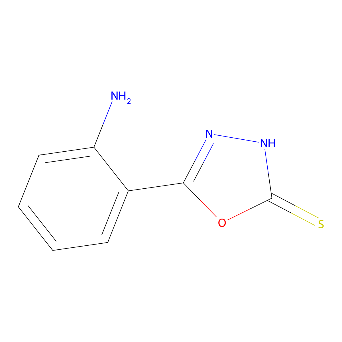 5-(2-Aminophenyl)-1,3,4-oxadiazole-2(3H)-thione molecular structure, CAS 32058-76-7