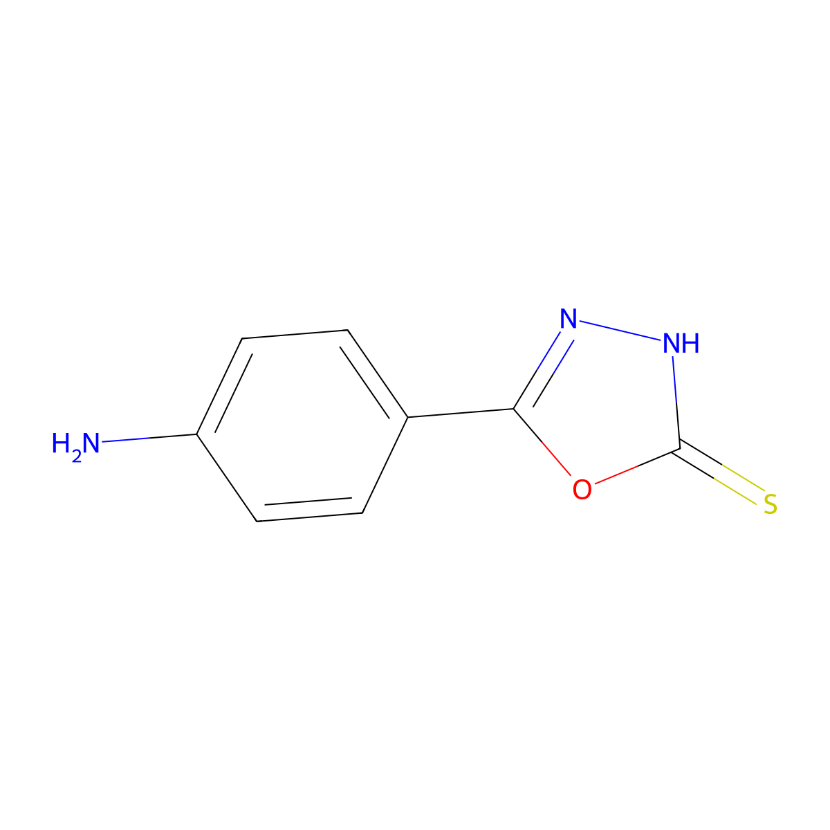 5-(4-Aminophenyl)-1,3,4-oxadiazole-2-thiol molecular structure, CAS 32058-82-5