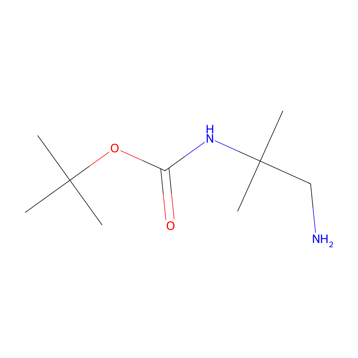 tert-butyl N-(1-amino-2-methylpropan-2-yl)carbamate molecular structure, CAS 320581-09-7