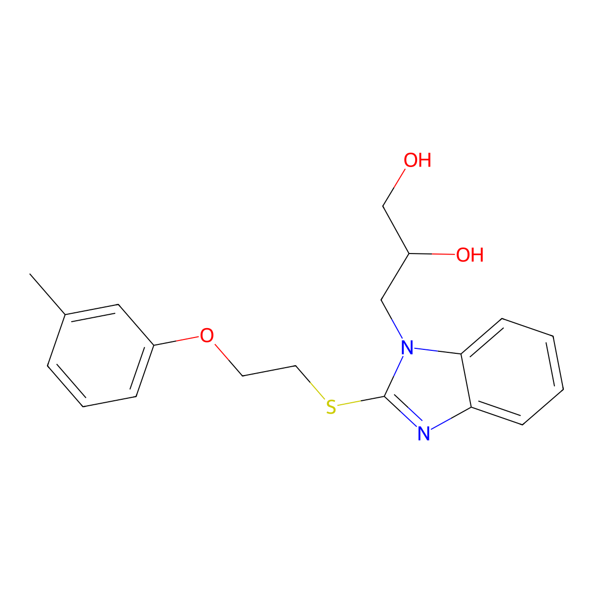 3-[2-[2-(3-Methylphenoxy)ethylsulfanyl]benzimidazol-1-yl]propane-1,2-diol molecular structure, CAS 320581-11-1