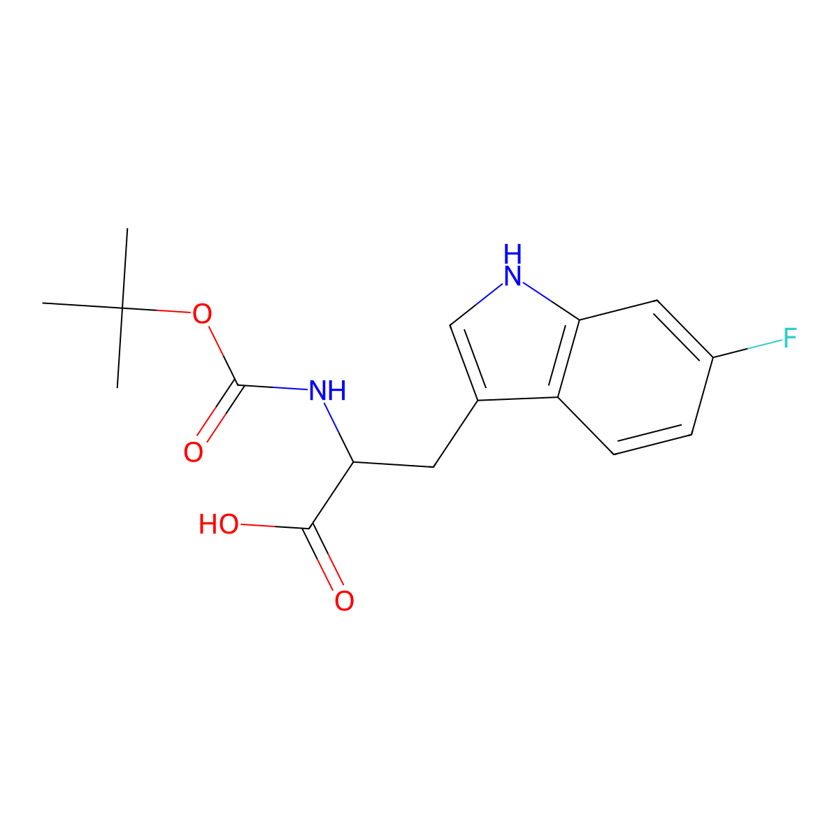 Boc-6-Fluoro-D-tryptophan molecular structure, CAS 320581-69-9