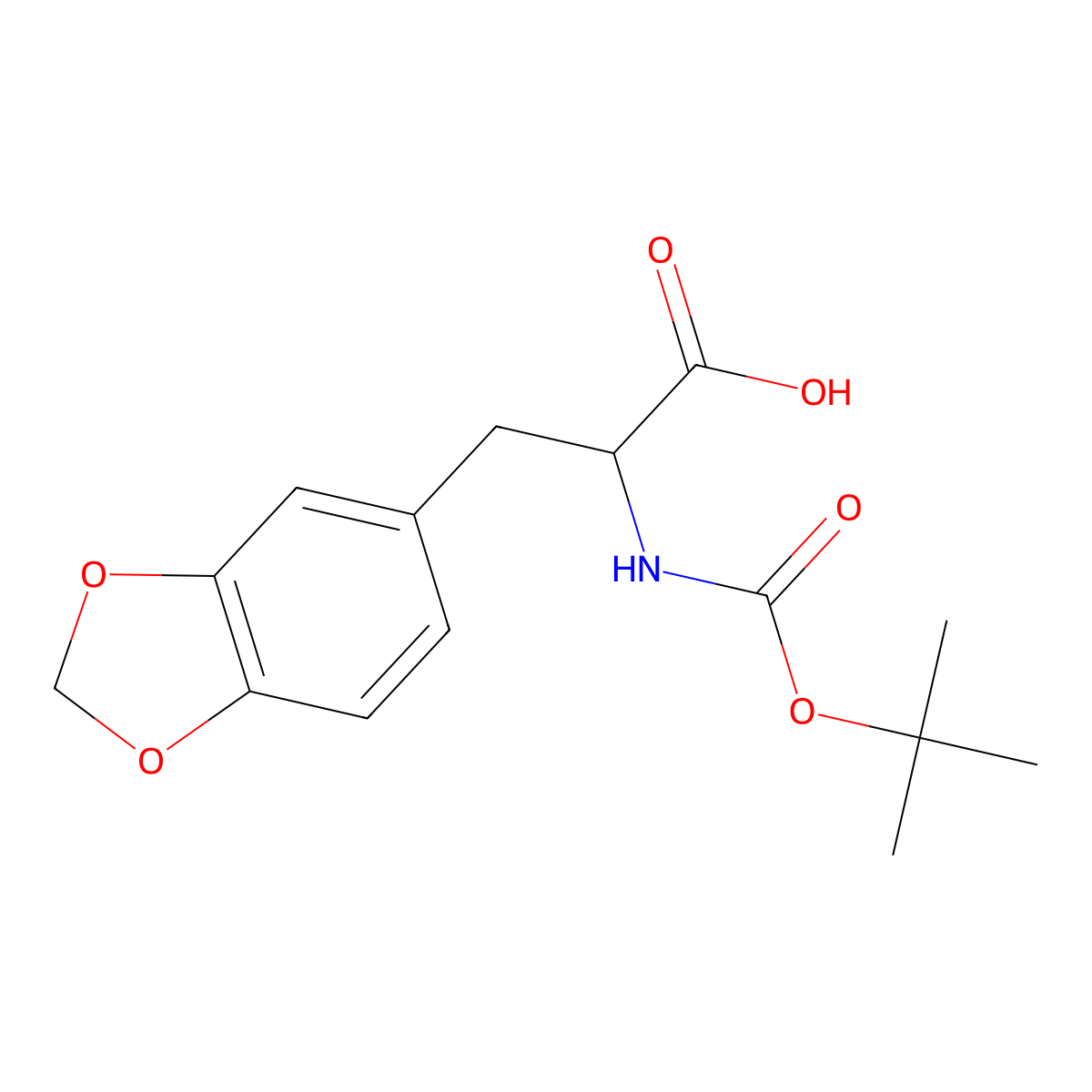 3-(1,3-Dioxaindan-5-yl)-2-{[(tert-butoxy)carbonyl]amino}propanoic acid molecular structure, CAS 320581-87-1
