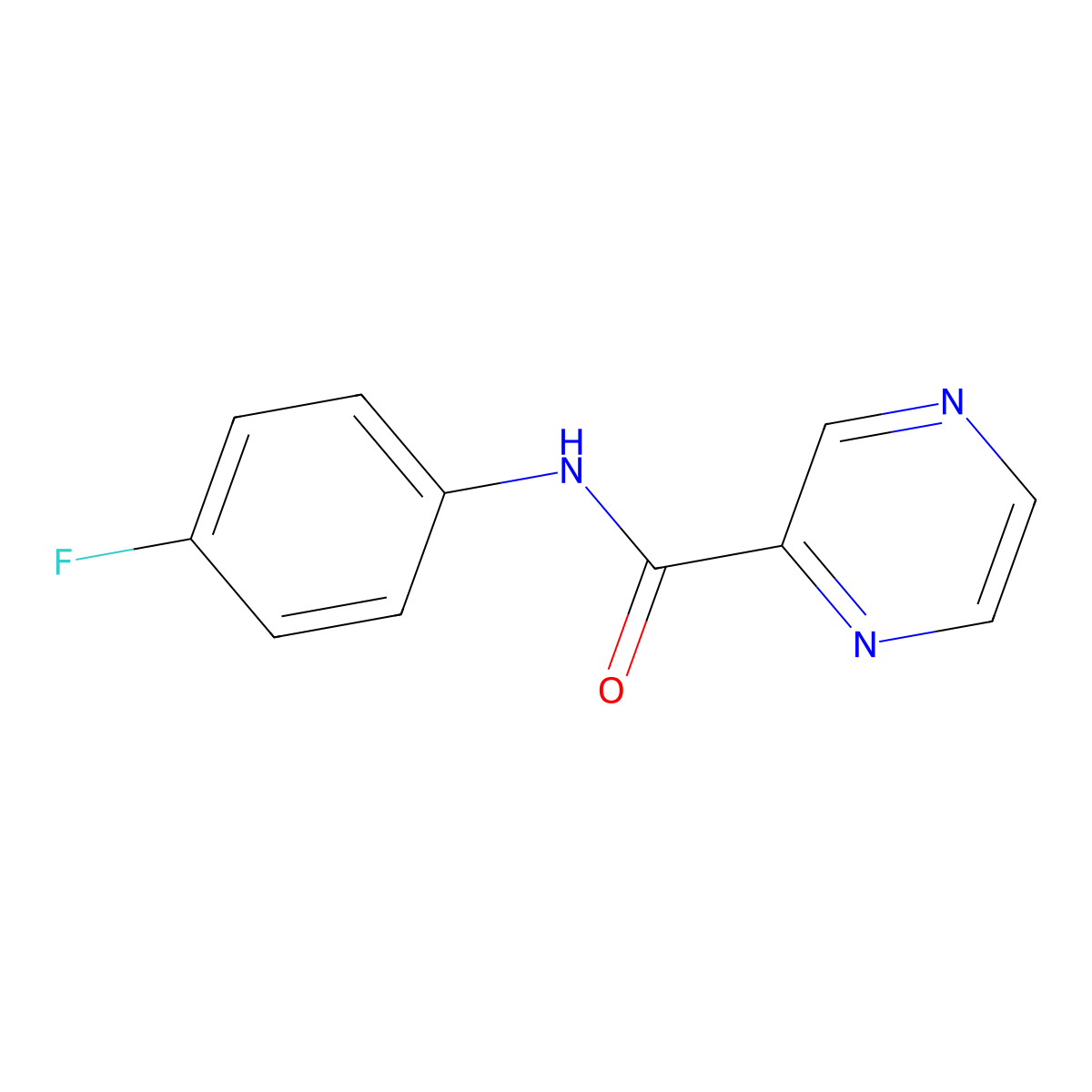 N-(4-fluorophenyl)pyrazine-2-carboxamide molecular structure, CAS 320582-39-6