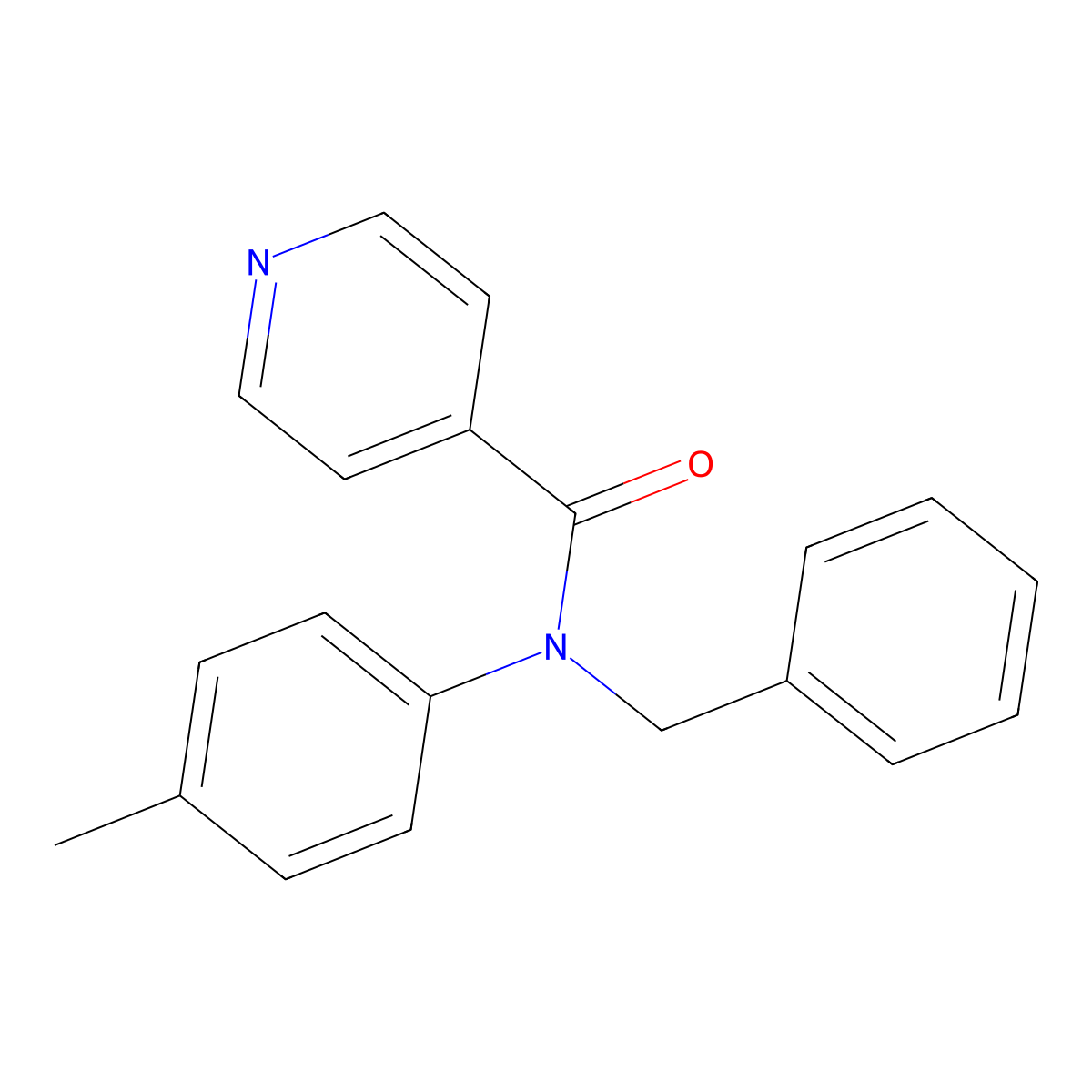 N-benzyl-N-(4-methylphenyl)pyridine-4-carboxamide molecular structure, CAS 320583-19-5