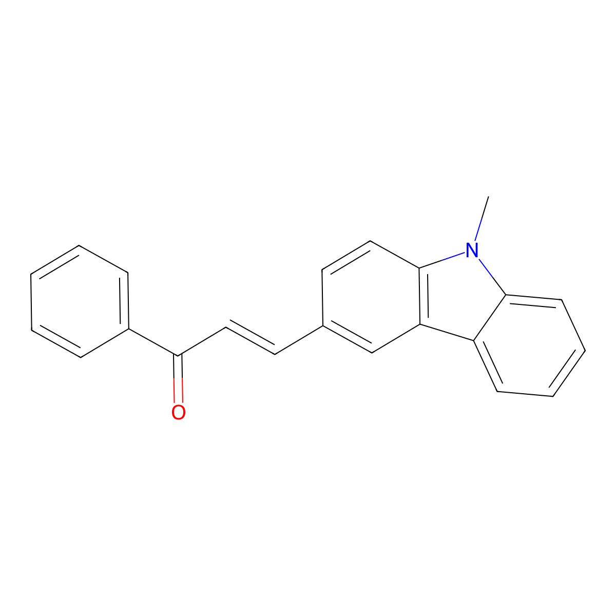 3-(9-Methyl-9H-carbazol-3-yl)-1-phenyl-2-propen-1-one molecular structure, CAS 32059-76-0