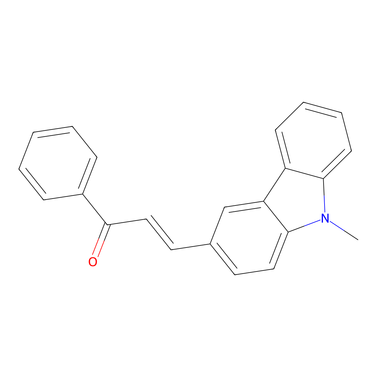 3-(9-Methyl-9H-carbazol-3-yl)-1-phenyl-2-propen-1-one molecular structure, CAS 32059-76-0