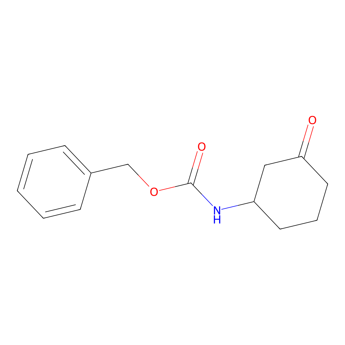 Benzyl (3-oxocyclohexyl)carbamate molecular structure, CAS 320590-29-2