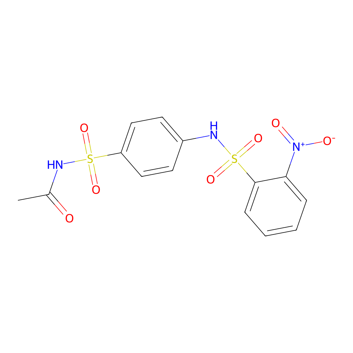 N-[4-[(2-nitrophenyl)sulfonylamino]phenyl]sulfonylacetamide molecular structure, CAS 320598-92-3