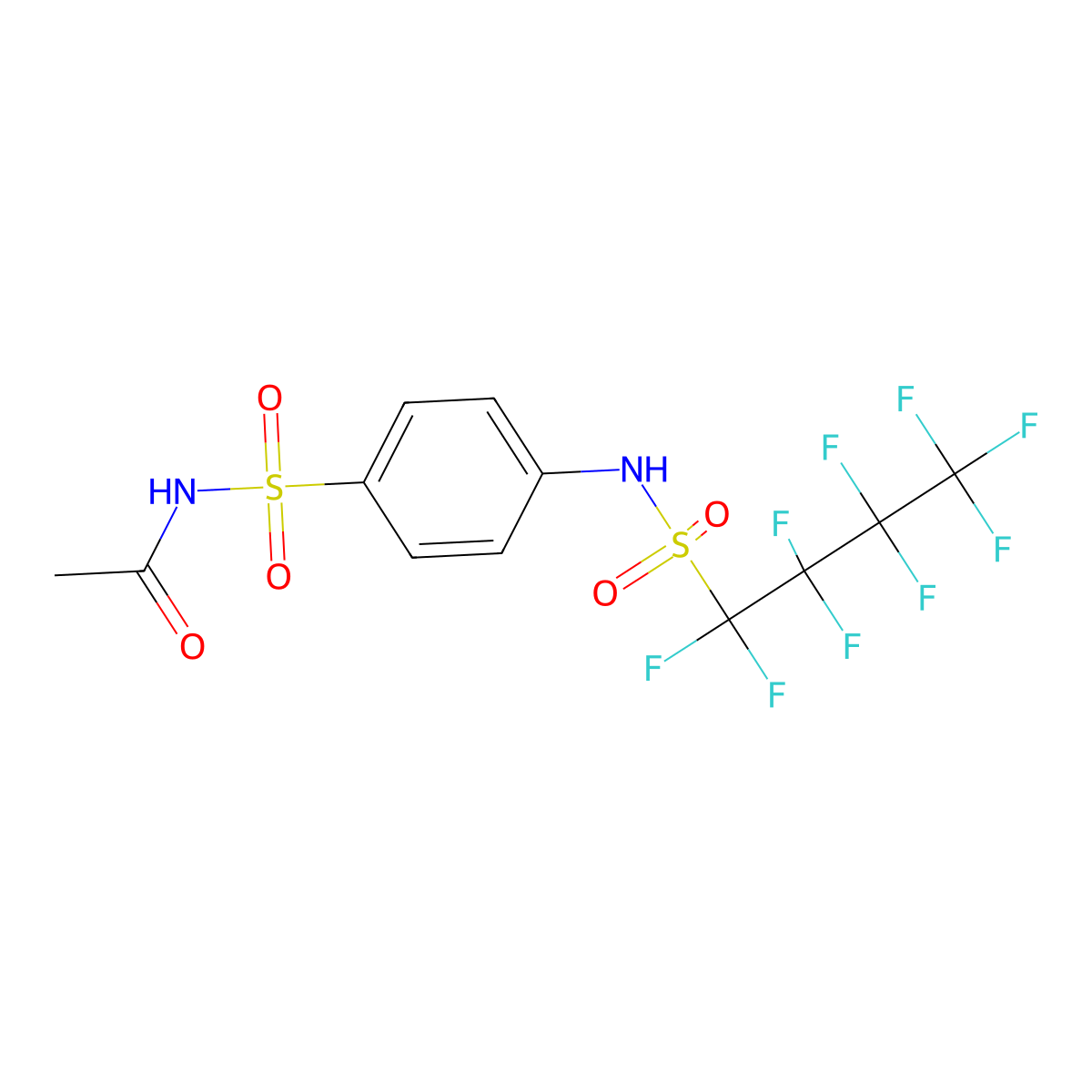 N-{4-[(1,1,2,2,3,3,4,4,4-Nonafluorobutane-1-sulfonyl)amino]benzene-1-sulfonyl}acetamide molecular structure, CAS 320599-24-4