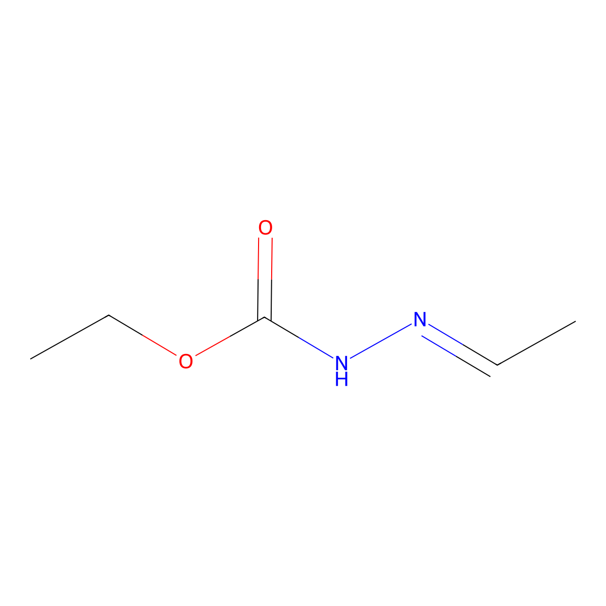 Ethyl 2-ethylidenehydrazinecarboxylate molecular structure, CAS 3206-27-7