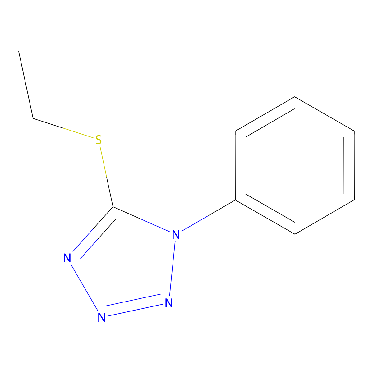 5-(ethylthio)-1-phenyl-1H-tetrazole molecular structure, CAS 3206-45-9