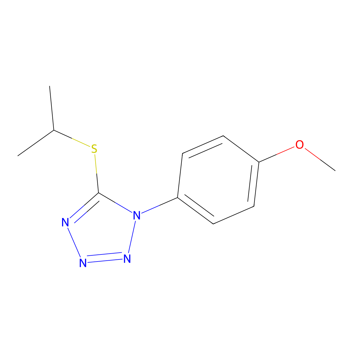 1-(4-Methoxyphenyl)-5-propan-2-ylsulfanyltetrazole molecular structure, CAS 3206-52-8