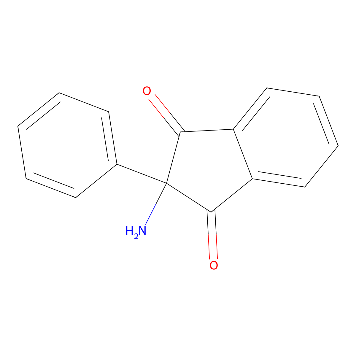 2-Amino-2-phenyl-1H-indene-1,3(2H)-dione molecular structure, CAS 3206-68-6