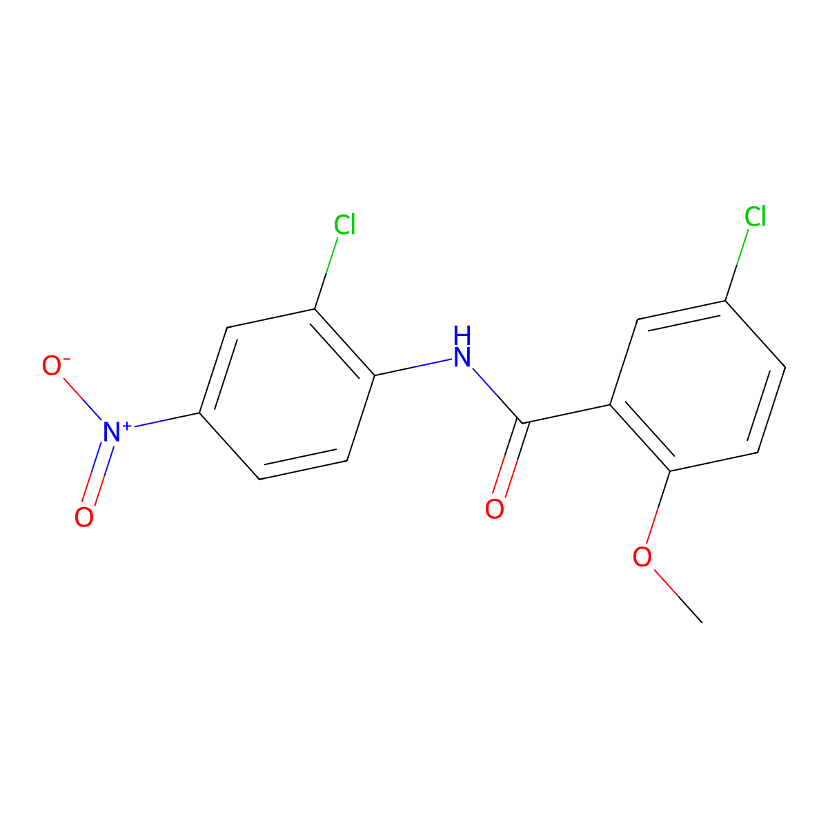 5-chloro-N-(2-chloro-4-nitrophenyl)-2-methoxybenzamide molecular structure, CAS 32060-31-4