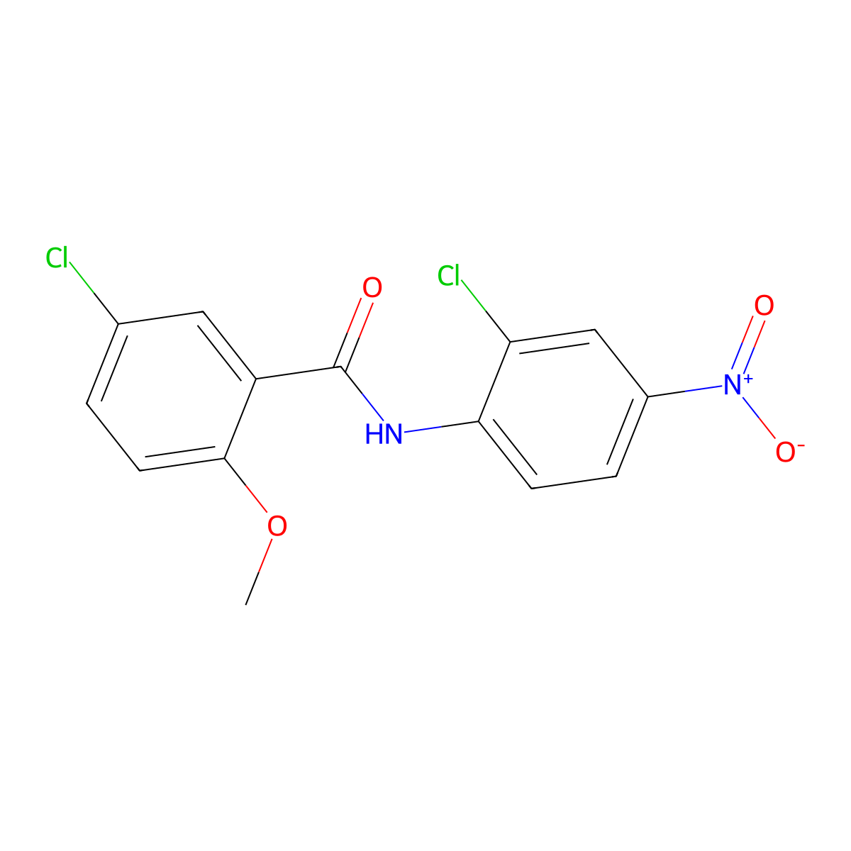 5-chloro-N-(2-chloro-4-nitrophenyl)-2-methoxybenzamide molecular structure, CAS 32060-31-4
