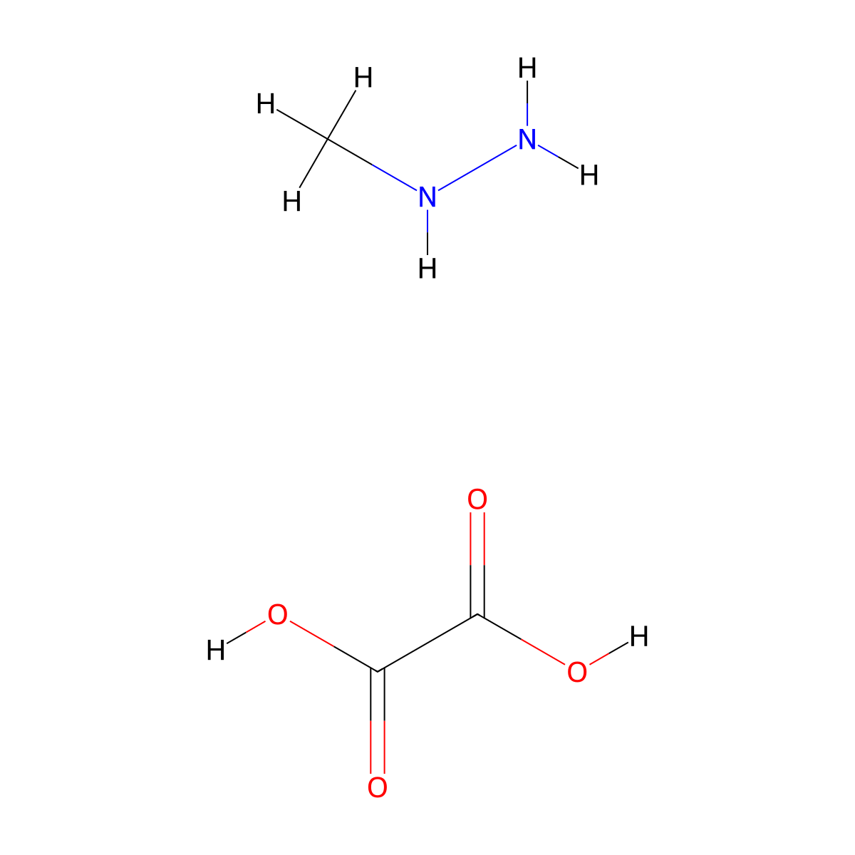 Methylhydrazine oxalate molecular structure, CAS 32064-64-5