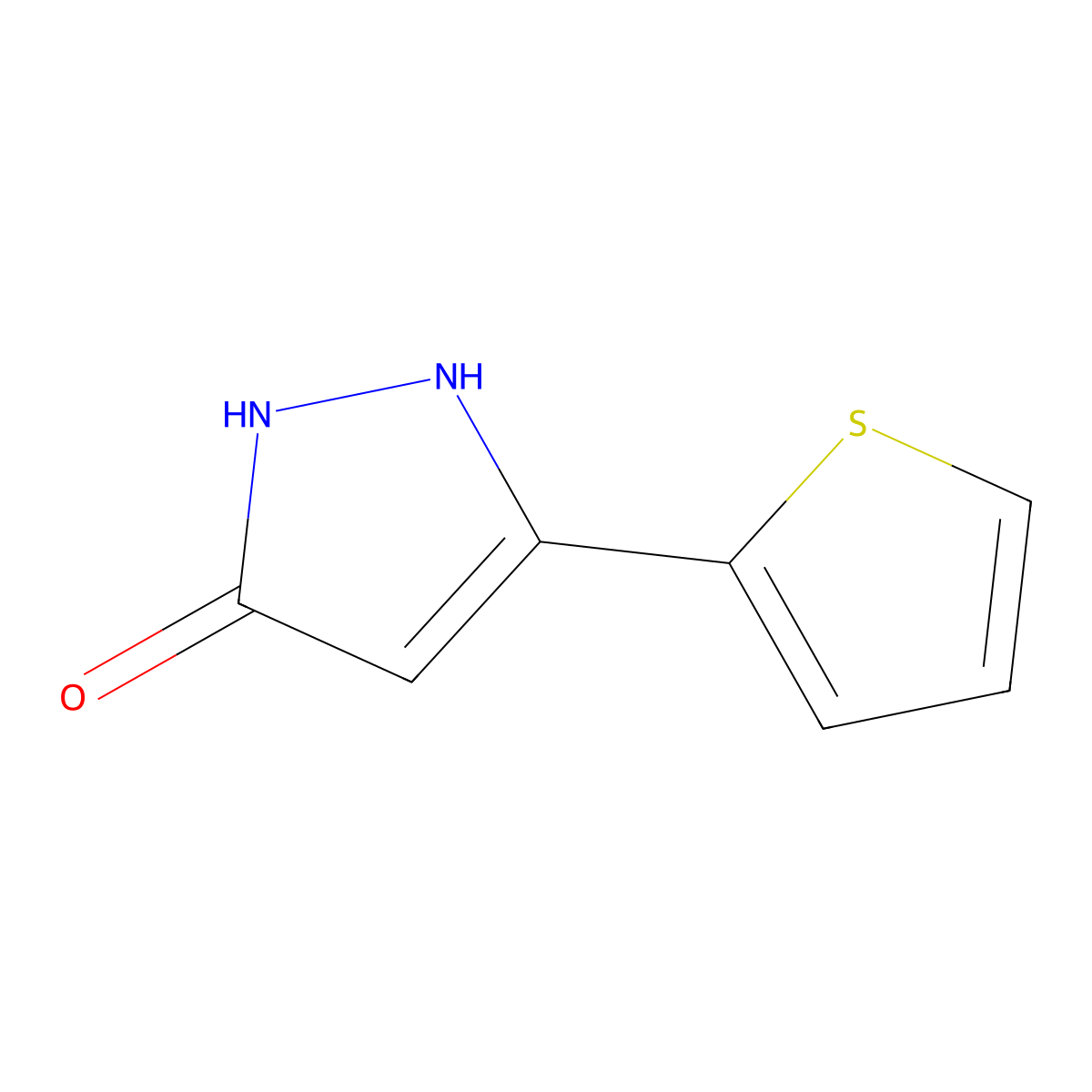 3-(thiophen-2-yl)-1H-pyrazol-5-ol molecular structure, CAS 320718-88-5