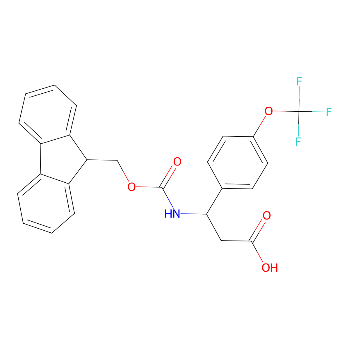 3-({[(9H-fluoren-9-yl)methoxy]carbonyl}amino)-3-[4-(trifluoromethoxy)phenyl]propanoic acid molecular structure, CAS 320727-89-7