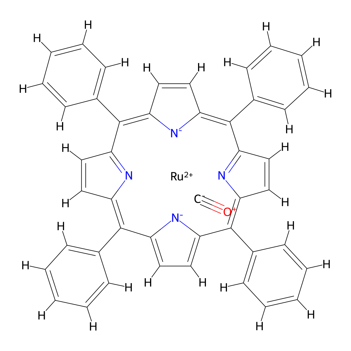 5,10,15,20-Tetraphenyl-21H,23H-porphine ruthenium(II) carbonyl molecular structure, CAS 32073-84-0