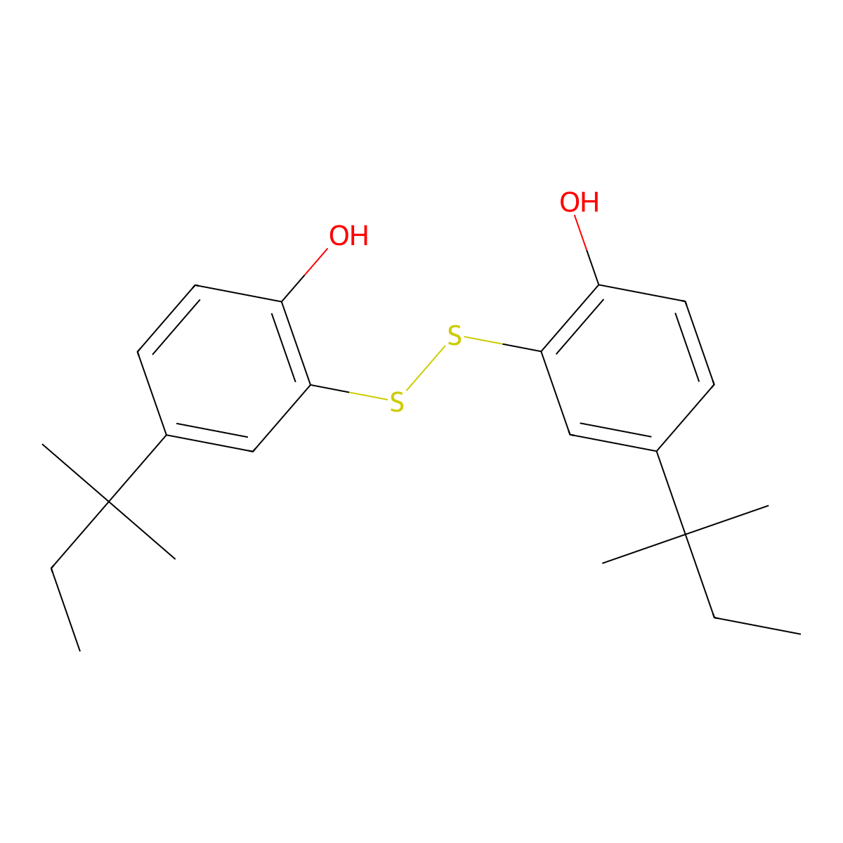 Dithiobis(4-(1,1-dimethylpropyl)phenol) molecular structure, CAS 32074-74-1