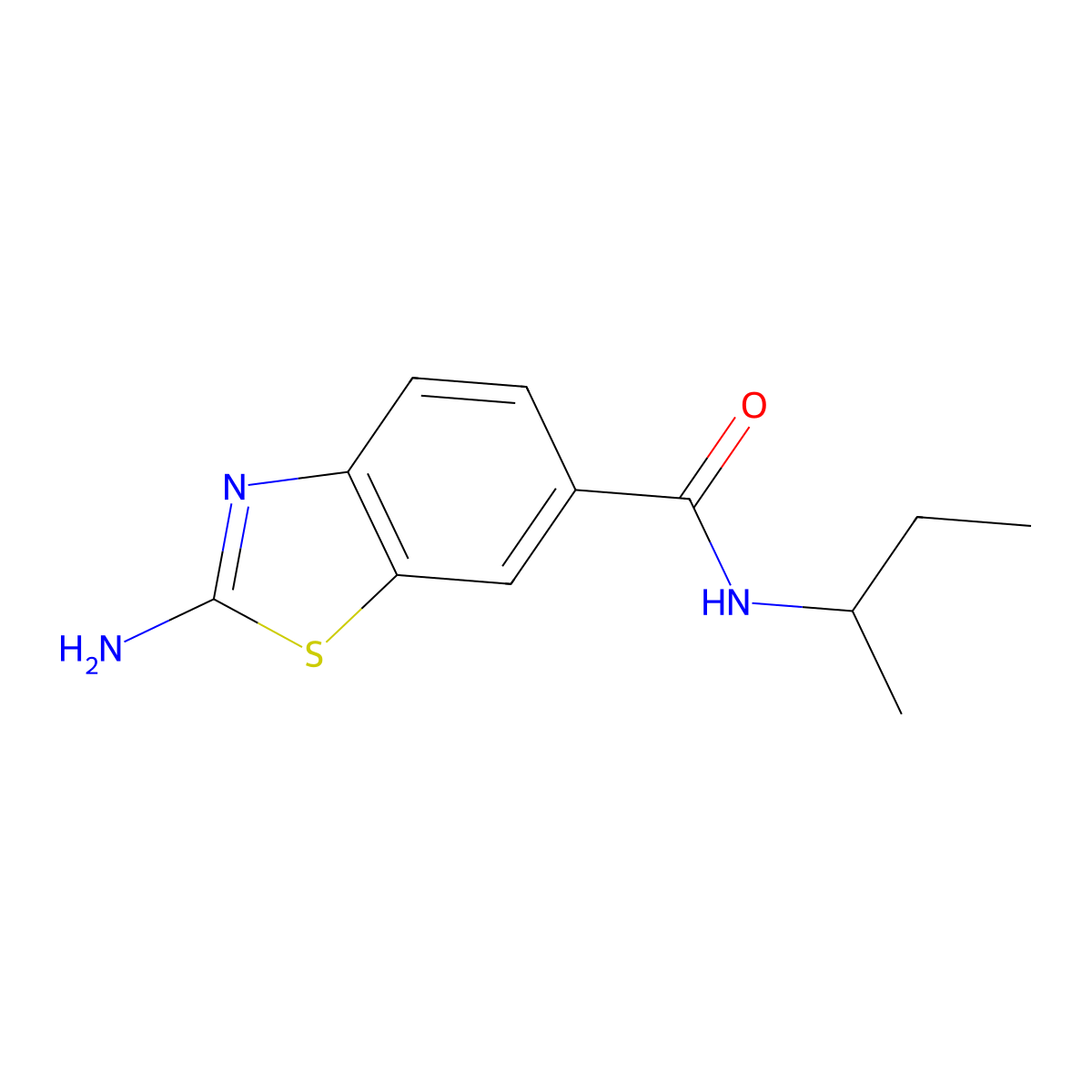 2-Amino-N-(sec-butyl)benzo[d]thiazole-6-carboxamide molecular structure, CAS 320740-71-4