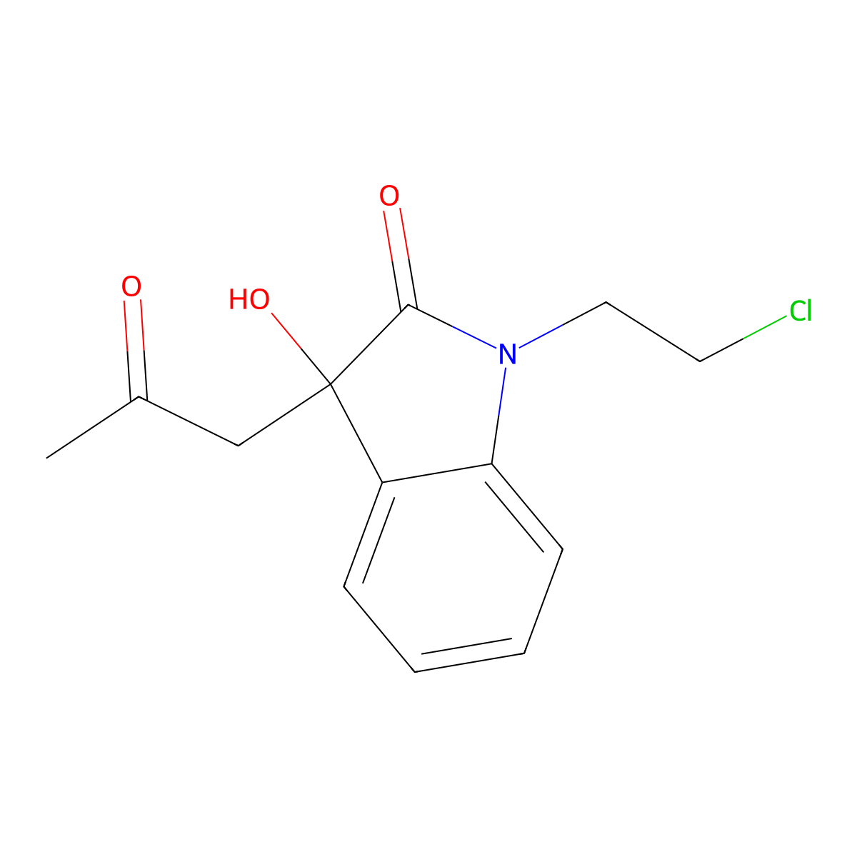 1-(2-Chloroethyl)-3-hydroxy-3-(2-oxopropyl)indolin-2-one molecular structure, CAS 320741-29-5