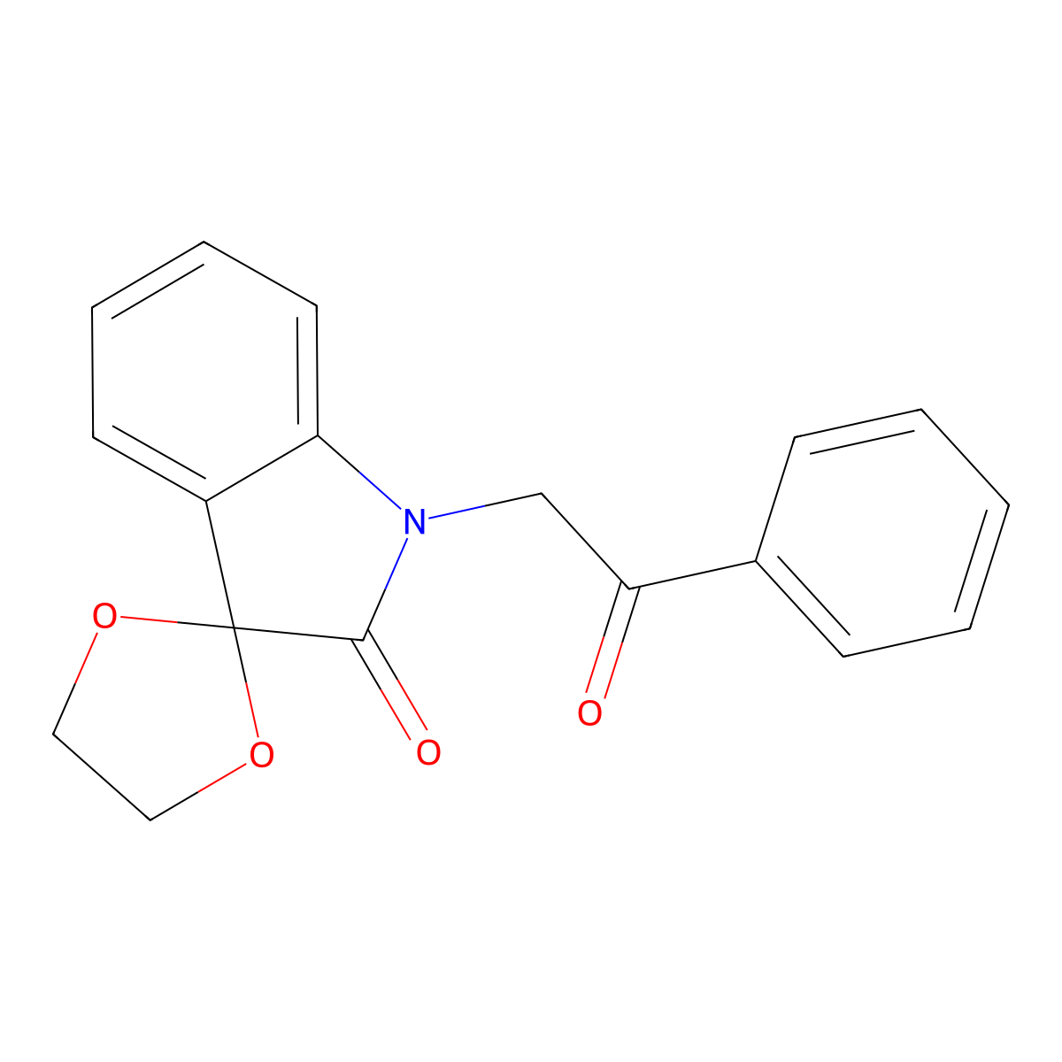 1'-(2-Oxo-2-phenylethyl)spiro[[1,3]dioxolane-2,3'-indolin]-2'-one molecular structure, CAS 320741-30-8