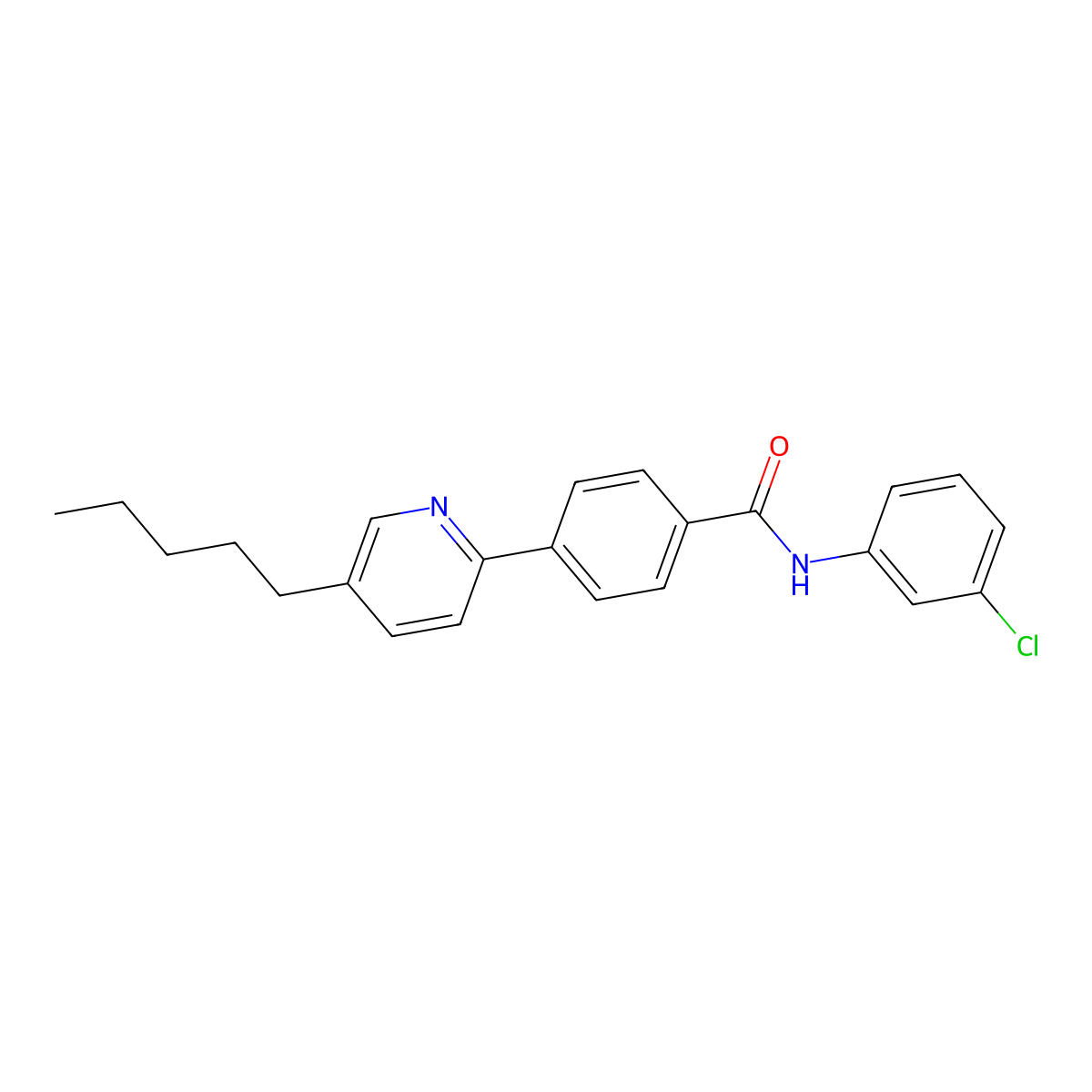 N-(3-chlorophenyl)-4-(5-pentylpyridin-2-yl)benzamide molecular structure, CAS 320741-87-5