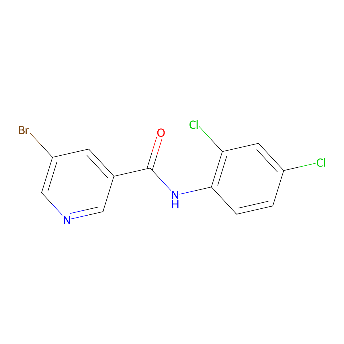 5-bromo-N-(2,4-dichlorophenyl)nicotinamide molecular structure, CAS 320742-29-8