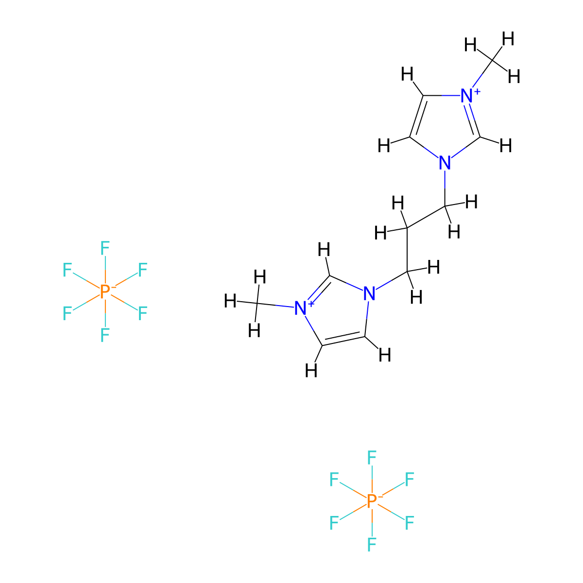1-Methyl-3-[3-(3-methylimidazol-3-ium-1-yl)propyl]imidazol-1-ium dihexafluorophosphate molecular structure, CAS 320749-62-0