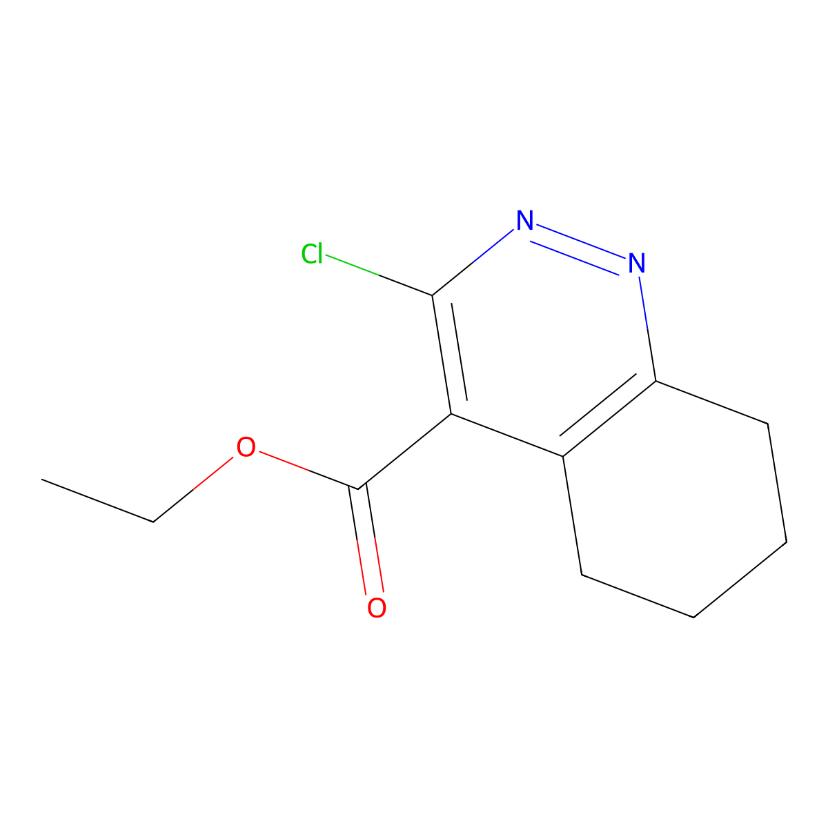 Ethyl 3-chloro-5,6,7,8-tetrahydro-4-cinnolinecarboxylate molecular structure, CAS 32078-29-8
