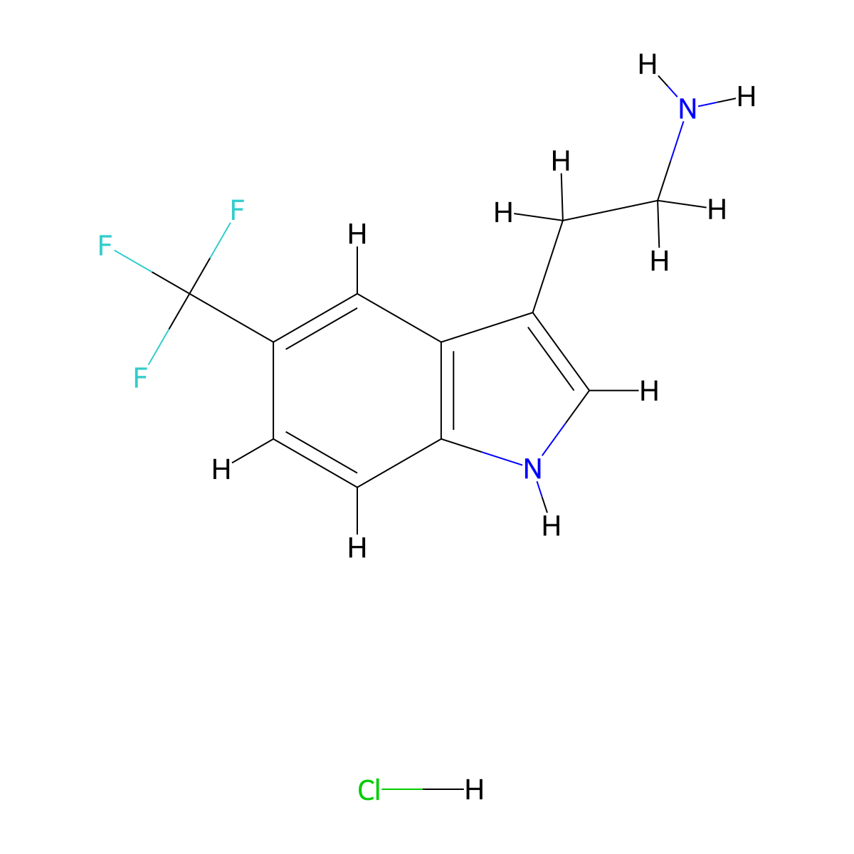 2-(5-(Trifluoromethyl)-1H-indol-3-yl)ethanamine hydrochloride molecular structure, CAS 320782-17-0