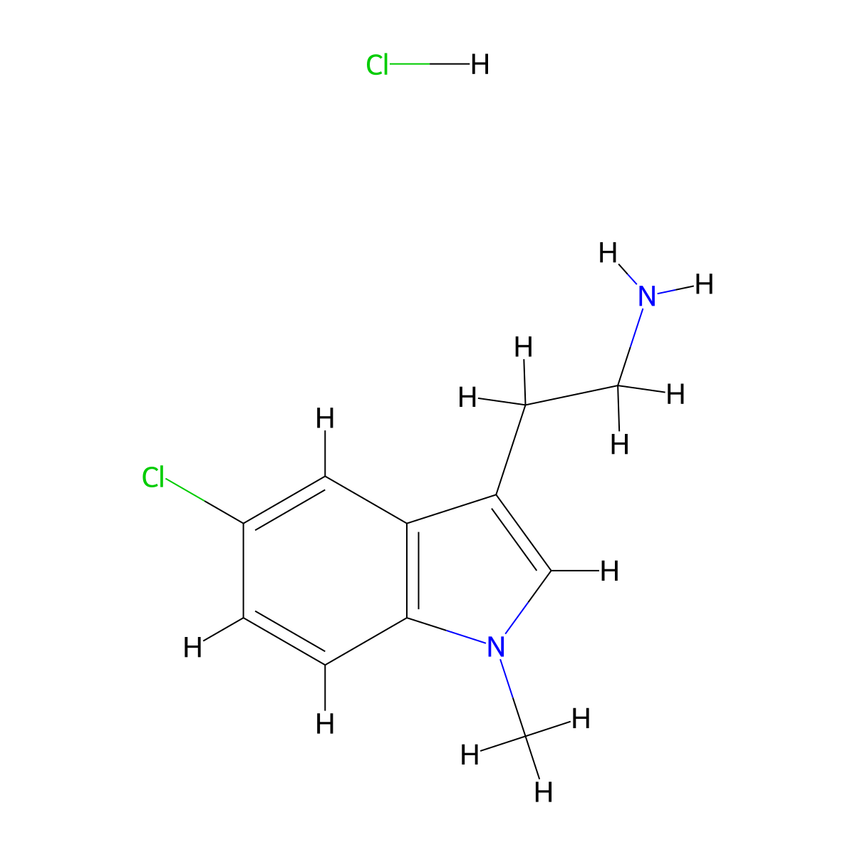 2-(5-Chloro-1-methyl-1H-indol-3-yl)-ethylamine hydrochloride molecular structure, CAS 320782-25-0