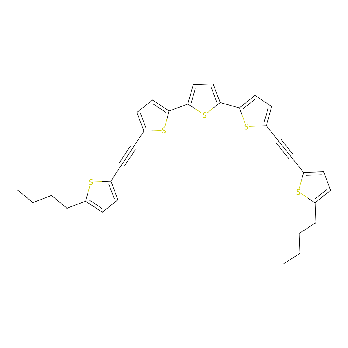 5,5''-Bis((5-butylthiophen-2-yl)ethynyl)-2,2':5',2''-terthiophene molecular structure, CAS 320784-34-7