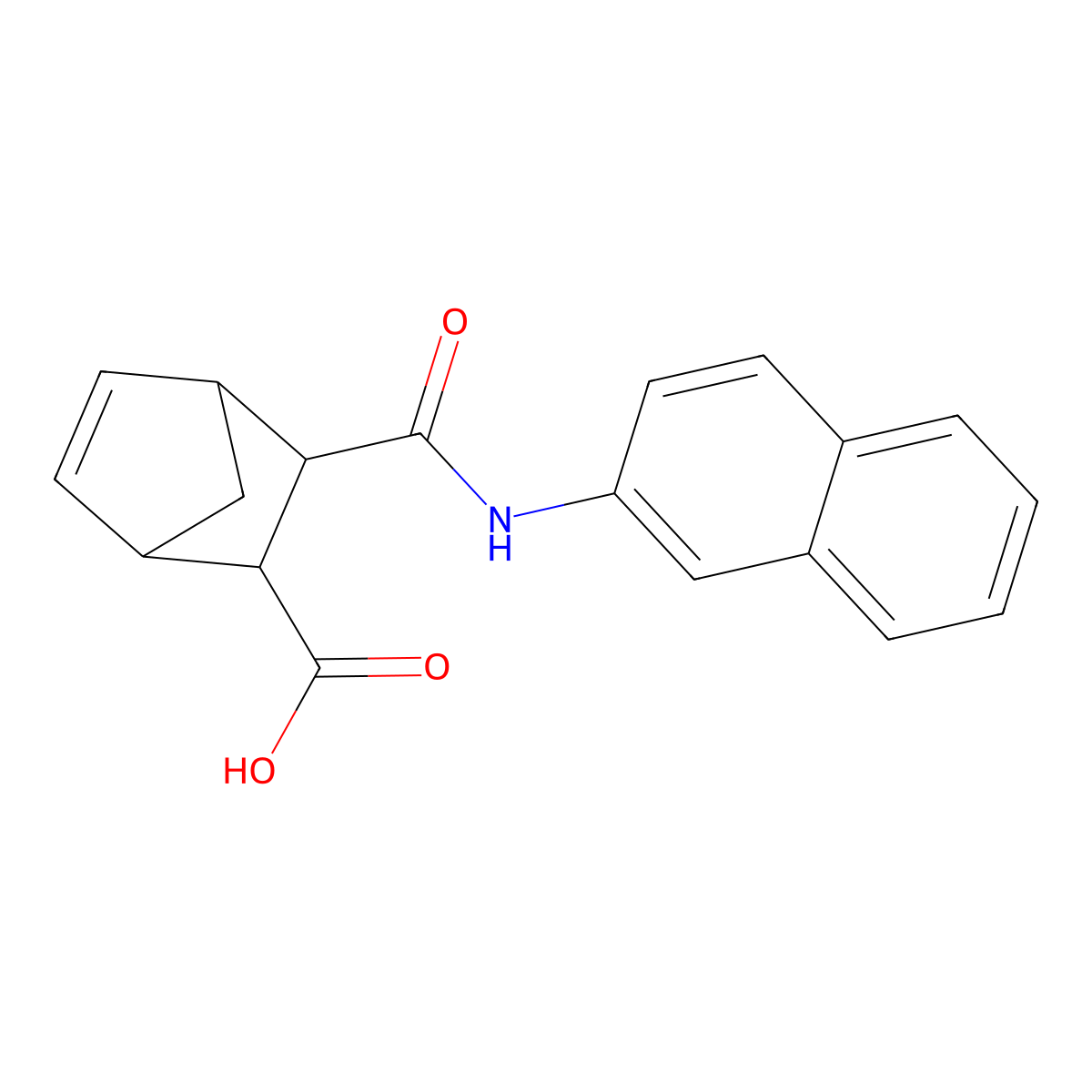 3-(Naphthalen-2-ylcarbamoyl)bicyclo[2.2.1]hept-5-ene-2-carboxylic acid molecular structure, CAS 320784-64-3