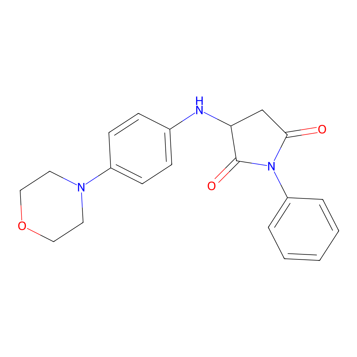 3-{[4-(Morpholin-4-yl)phenyl]amino}-1-phenylpyrrolidine-2,5-dione molecular structure, CAS 320784-66-5